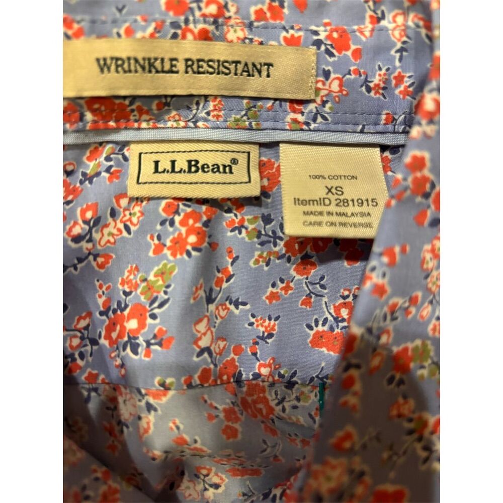 L.L. Bean Women's XS Floral Button-Up Shirt Multicolor Wrinkle Resistant
